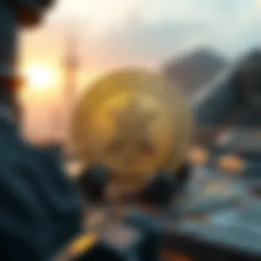 Future prospects of Akamcoin depicted in a futuristic setting