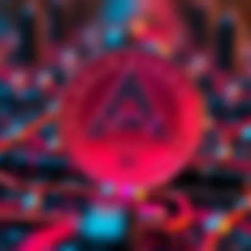 Conceptual representation of AVAX coin in blockchain technology