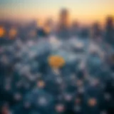 Conceptual representation of Bitcoin's decentralized network