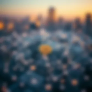 Conceptual representation of Bitcoin's decentralized network