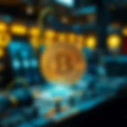 A conceptual visualization of Bitcoin payment processing technology.