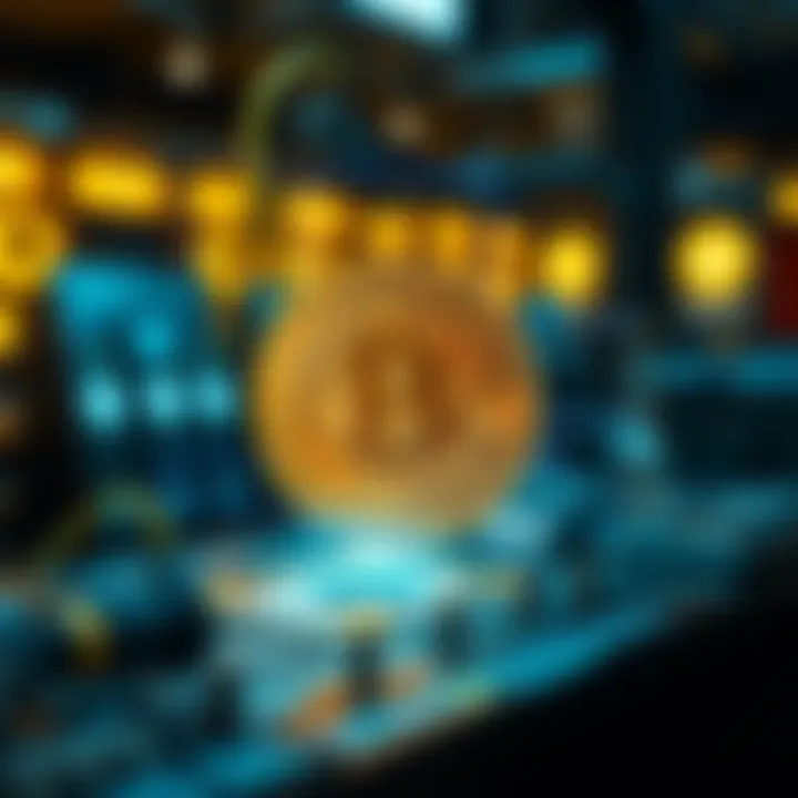 A conceptual visualization of Bitcoin payment processing technology.