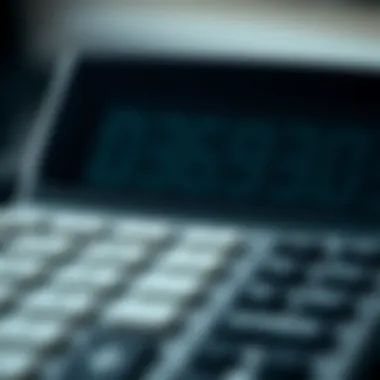 A digital calculator displaying cryptocurrency values