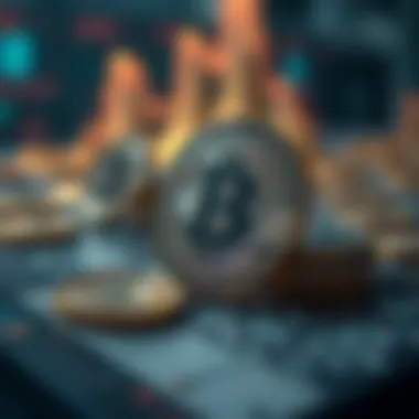 Visual of digital assets and cryptocurrency transactions