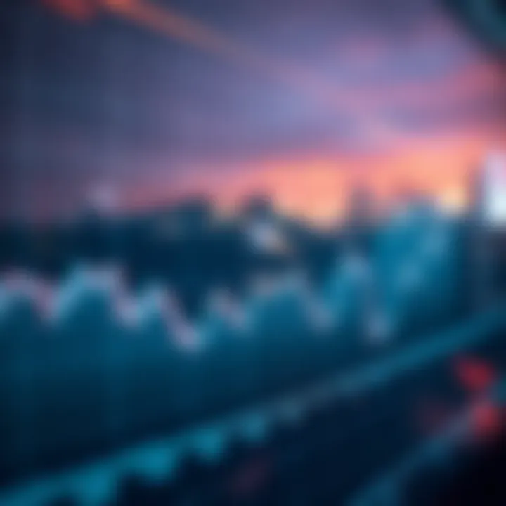 Graph depicting fluctuations in cryptocurrency values