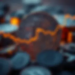 Conceptual representation of cryptocurrency market capitalization