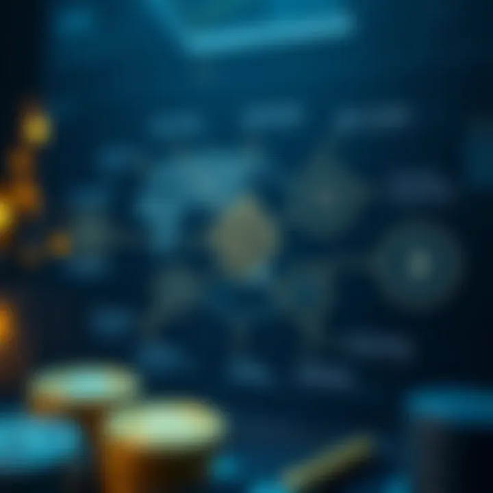 A conceptual diagram showcasing cryptocurrency applications