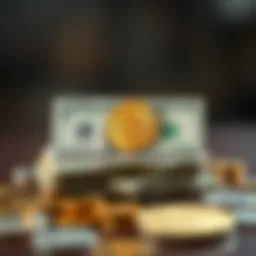 Visual representation of digital cash concept