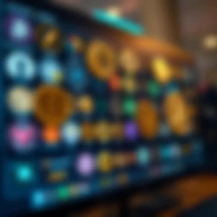 Diversity in Cryptocurrency Assets Diverse cryptocurrency assets displayed on a screen