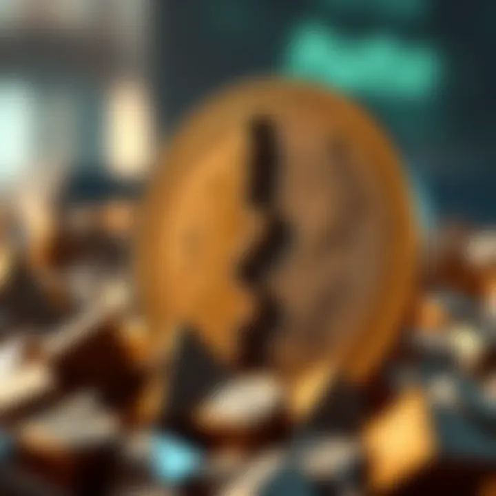 Merging of Dogecoin and Tether Concept visualizing the merging of Dogecoin and Tether