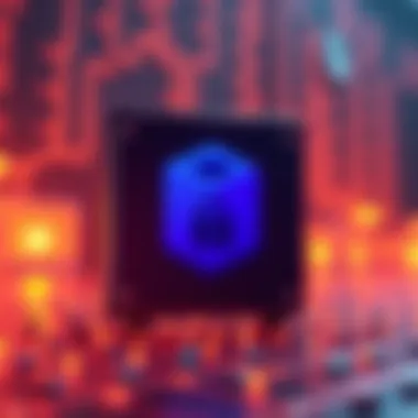 Illustration of blockchain technology enhancing data security