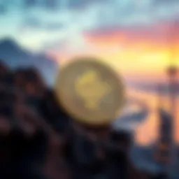 Conceptual representation of GIP coin in a digital landscape