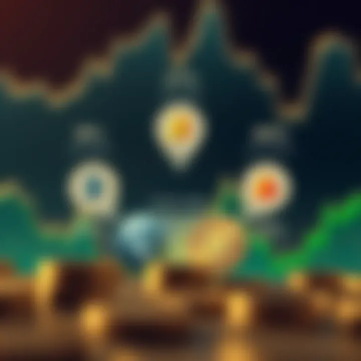 Conceptual diagram showcasing various investment strategies in crypto assets