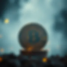 Conceptual representation of faith and cryptocurrency merging