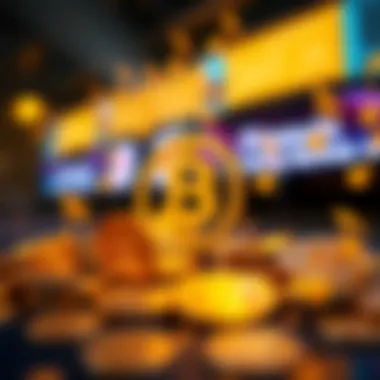 Fusion of K-Pop and Cryptocurrency An illustration of cryptocurrency symbols combined with musical notes