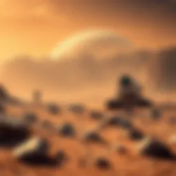 Conceptual illustration of Mars colonization