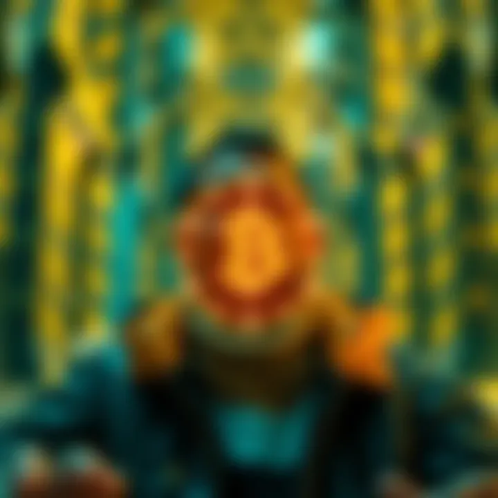 Illustration of a blockchain concept linked to personal branding