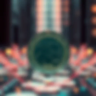 An artistic interpretation of blockchain technology underlying Ogi Inu coin