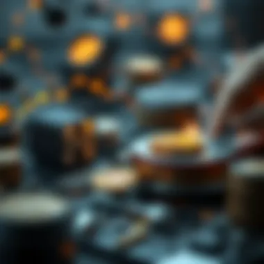 Graphic representation of cryptocurrency ecosystem involving Proof of Stake mechanisms