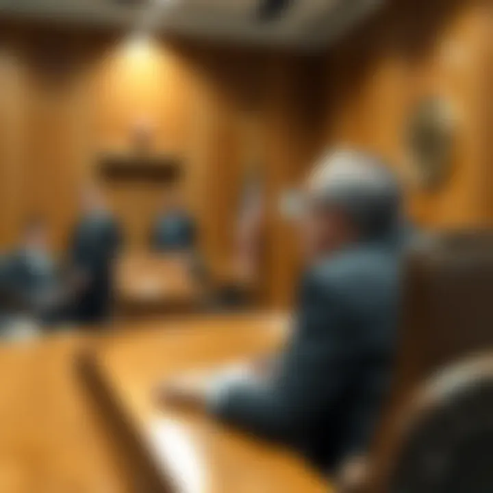 Courtroom sketch illustrating a key moment in the Ripple SEC trial