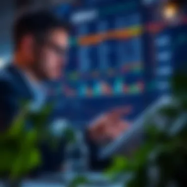 Analyst reviewing data on cryptocurrency investment strategies