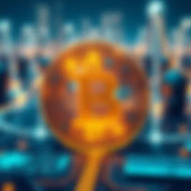 Illustration of blockchain technology interlinking with virtual environments