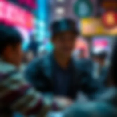 An artistic depiction of new users adapting within a community through welcoming memes