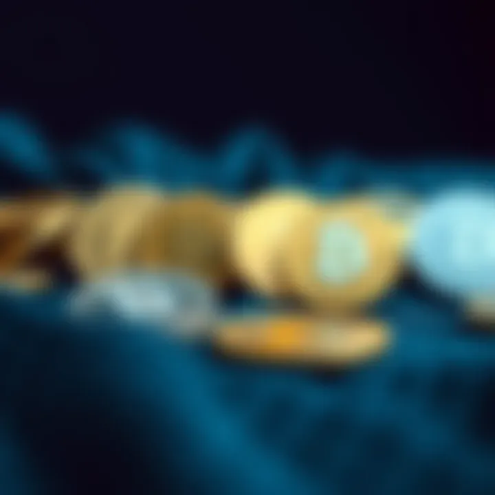 Diverse designs of coin logos